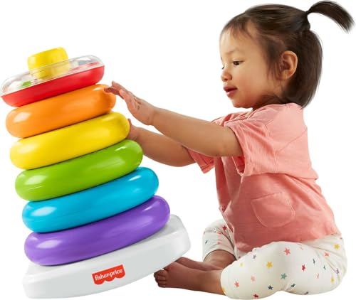 -41% – Fisher-Price Pyramide Arc-en-Ciel géante, jouet bébé à empiler de 35…