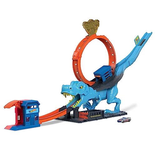 -27% – Hot Wheels City Coffret L’Attaque du T-Rex avec 1 Voiture,…