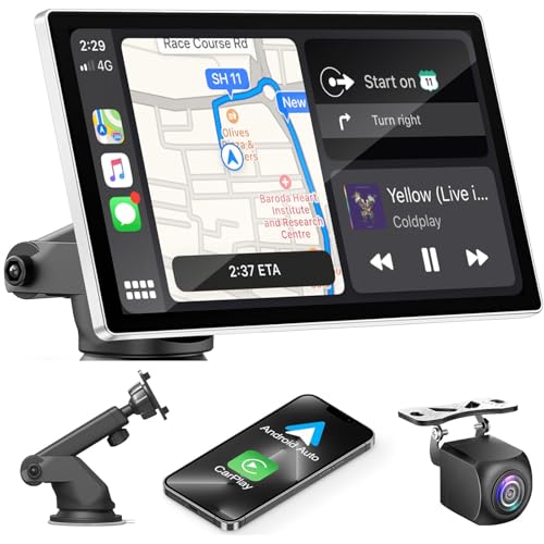 -41% – KMUTZY Portable Autoradio avec avec Wireless CarPlay & Android Auto,…