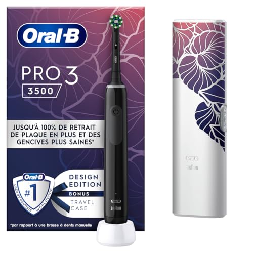 -28% – Oral-B Brosse A Dents Electrique Pro 3 Noire Avec 3…