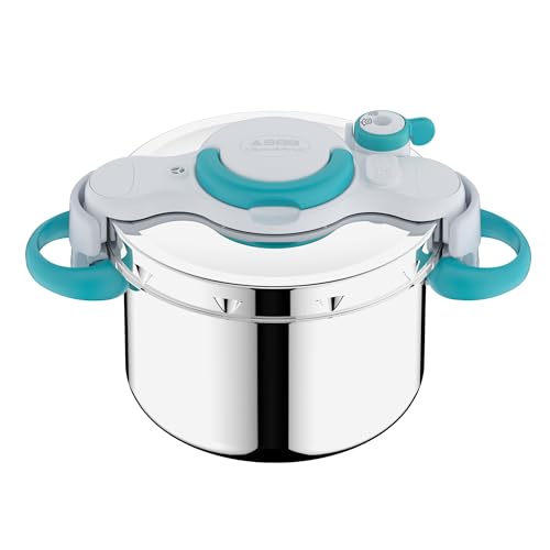 -19% – SEB ClipsoMinut&rsquo;Easy + bleu 7,5L poignées rabattablesCocotte-minute®InductionLivre de 100 recettes…